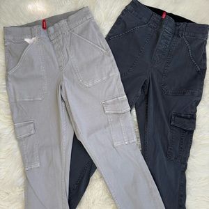 Bundle lot of 2 Spanx grey cargo twill stretch pant size medium